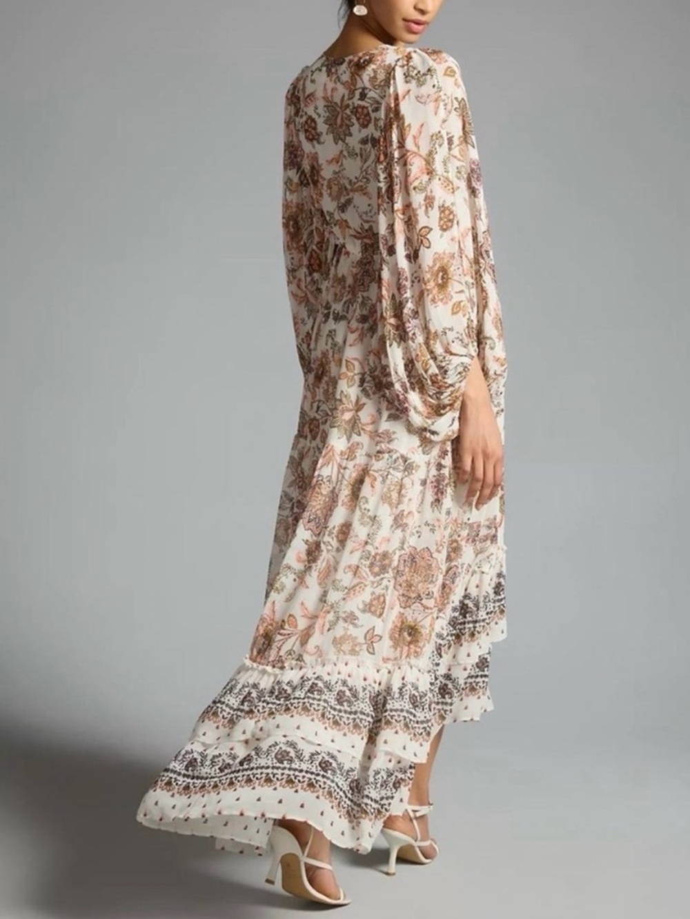 Anthropologie V neck long sleeve maxi dress - Picture 3 of 14